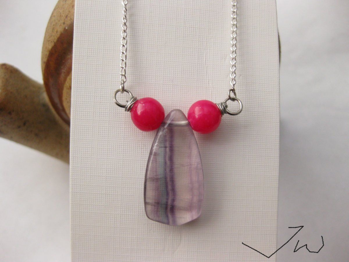 Handmade × Jewelry Crystal Chain Necklace with Pink Beads Size ONE SIZE - 4 Thumbnail