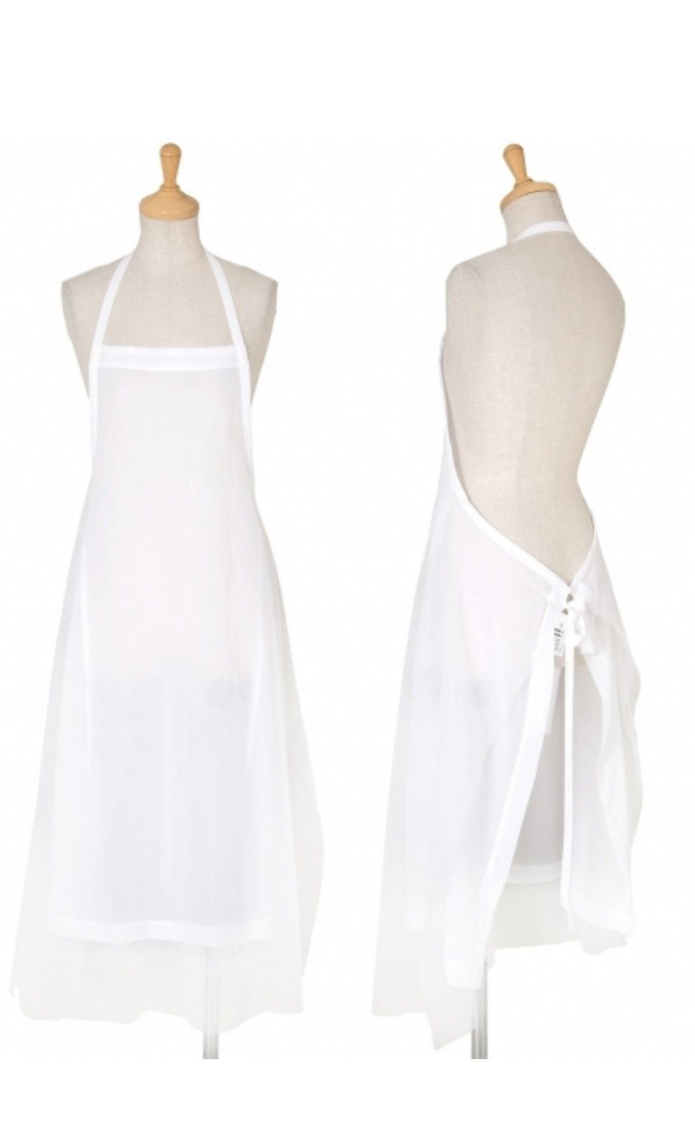 image of Comme Des Garcons Comme Des Garçons White Mesh Apron Dress, Women's (Size XS)