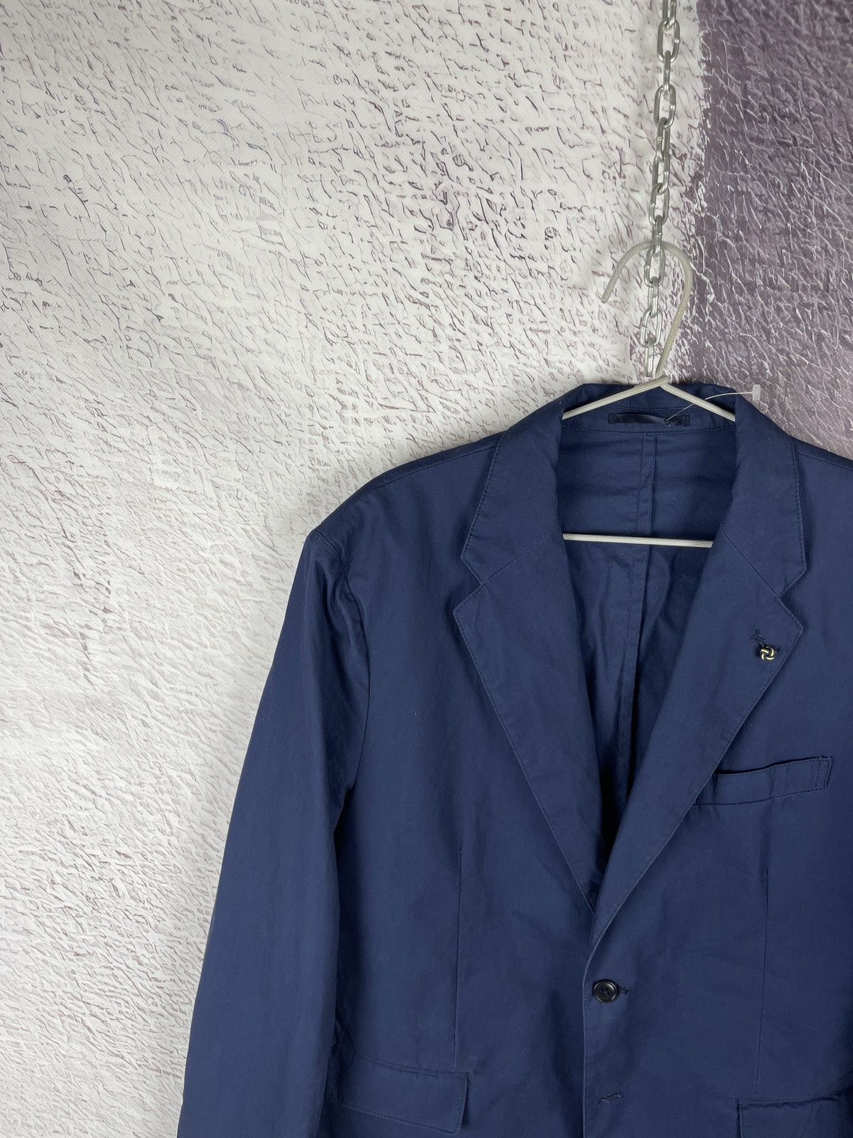 PIOMBO Piombo blue 2 button unlined cotton blazer luxury Size 44R - 2 Thumbnail