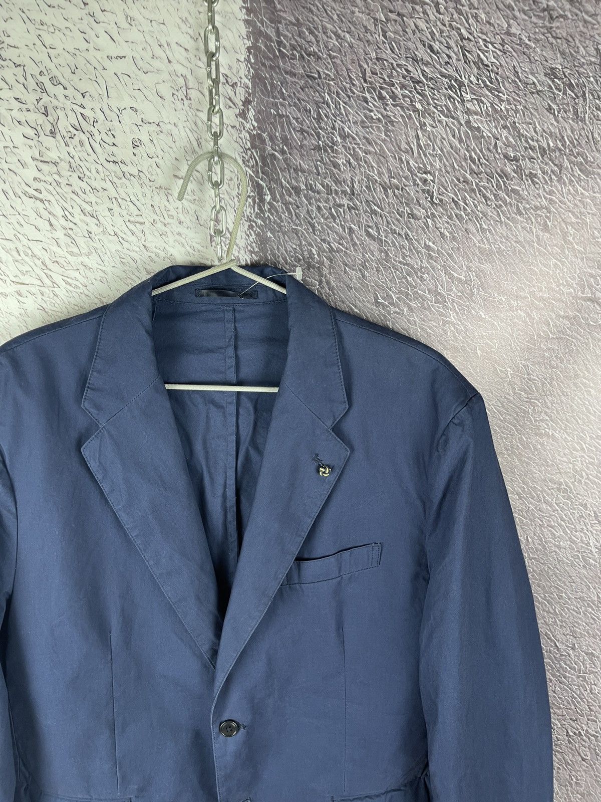 PIOMBO Piombo blue 2 button unlined cotton blazer luxury Size 44R - 5 Thumbnail