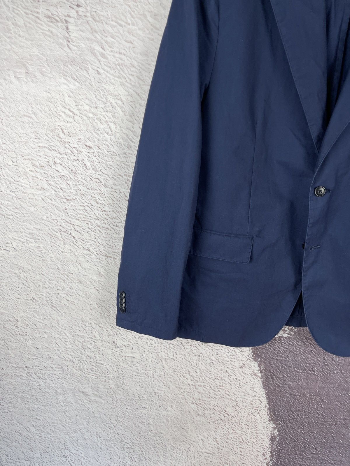 PIOMBO Piombo blue 2 button unlined cotton blazer luxury Size 44R - 3 Thumbnail
