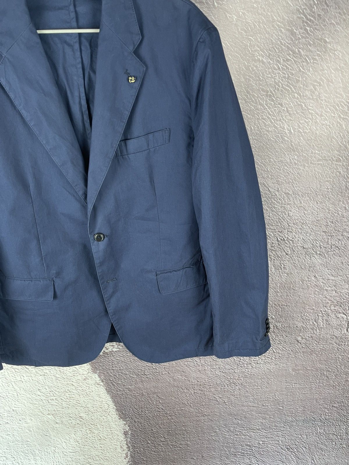 PIOMBO Piombo blue 2 button unlined cotton blazer luxury Size 44R - 4 Thumbnail