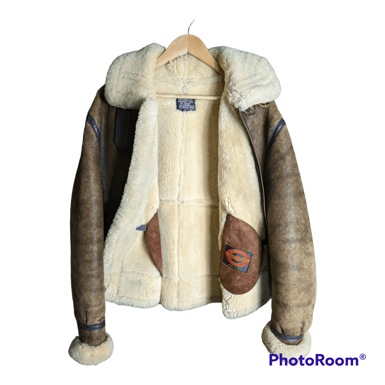Other Vintage schott us force LEATHER JACKET SHEEPSKIN Size US L / EU 52-54 / 3 - 3 Thumbnail