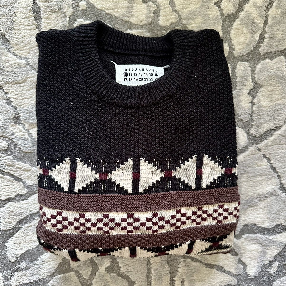 Maison Margiela Margiela Black Fair Isle Sweater Size US S / EU 44-46 / 1 - 5 Thumbnail