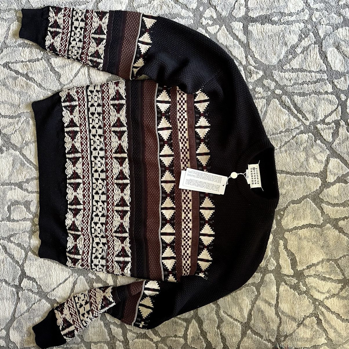 Maison Margiela Margiela Black Fair Isle Sweater Size US S / EU 44-46 / 1 - 2 Thumbnail