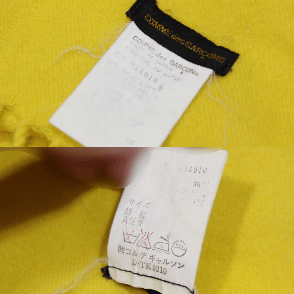 Comme des Garcons Yellow Wool Scarf 90S Vintage Made in Japan Size ONE SIZE - 6 Thumbnail