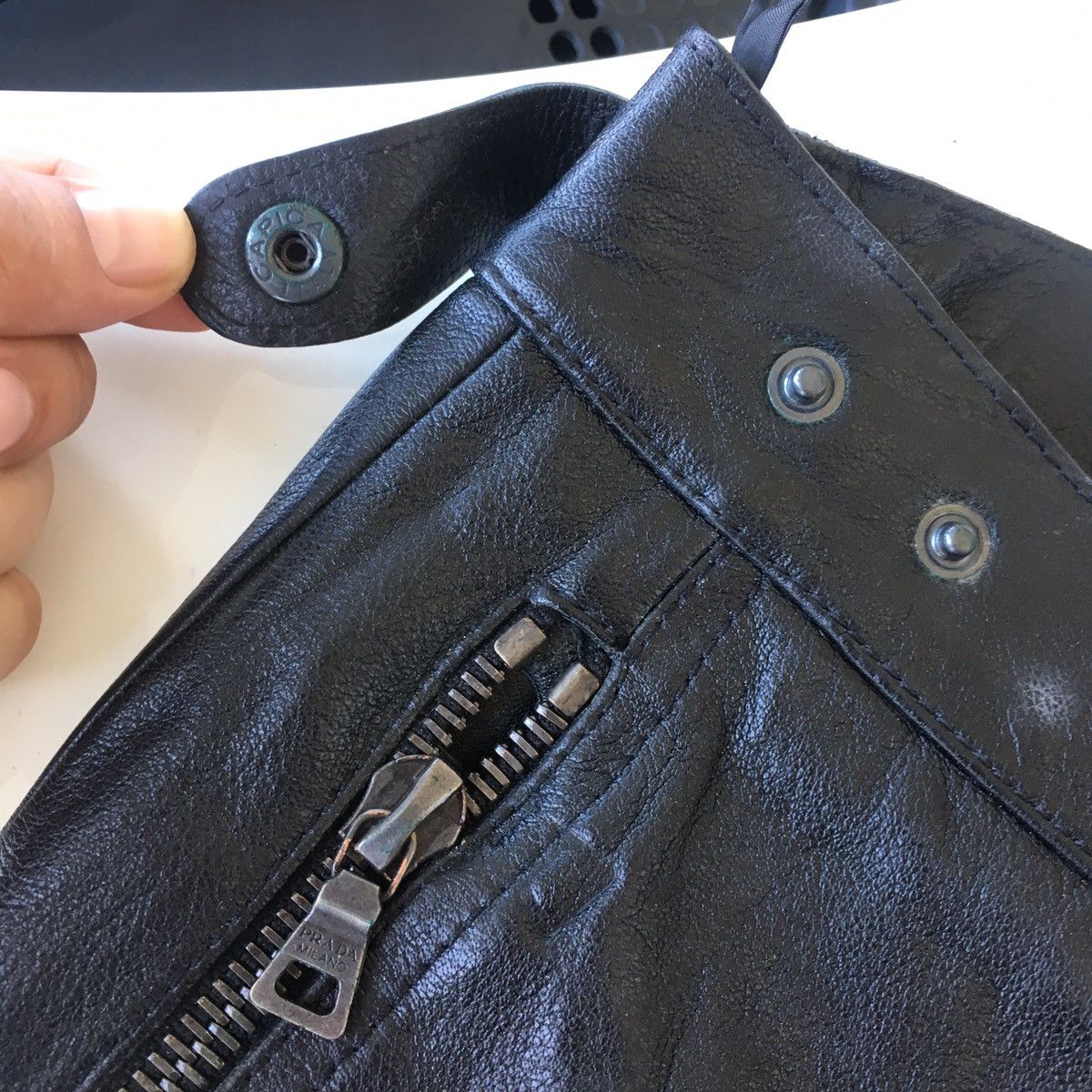 Prada ARCHIVE PRADA LEATHER TROUSER PANT Size US 28 / EU 44 - 13 Thumbnail