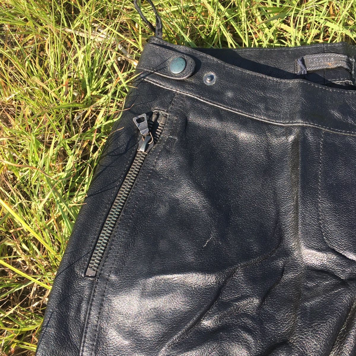 Prada ARCHIVE PRADA LEATHER TROUSER PANT Size US 28 / EU 44 - 5 Thumbnail