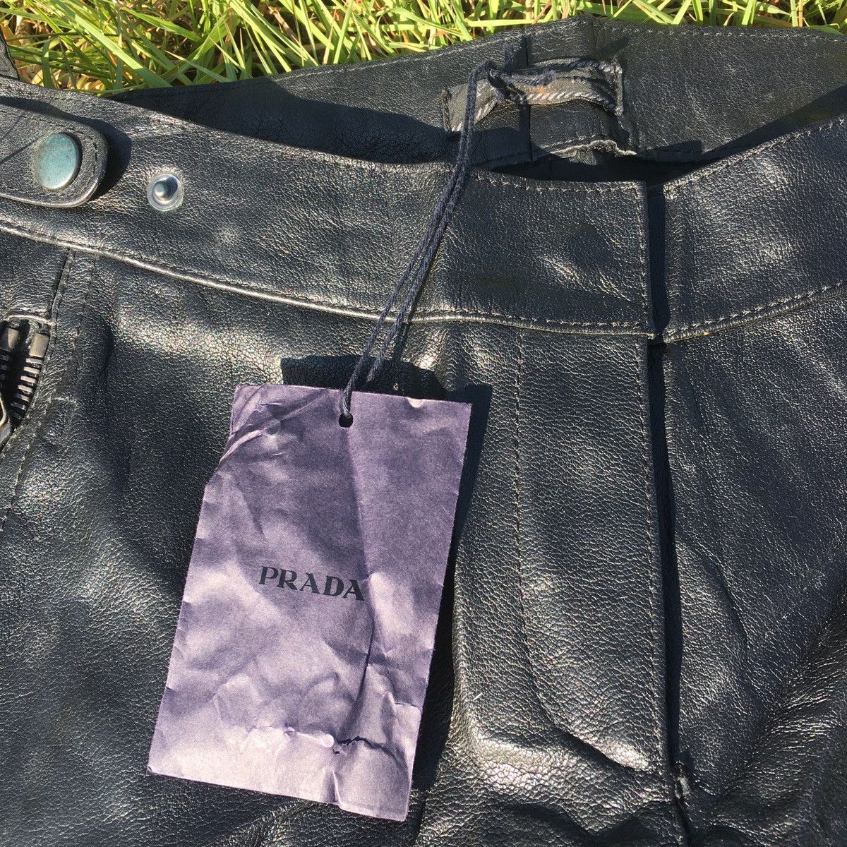 Prada ARCHIVE PRADA LEATHER TROUSER PANT Size US 28 / EU 44 - 6 Thumbnail