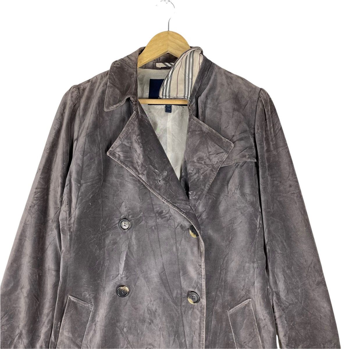 Burberry 🔥BURBERRY LONDON VELVET CHECKED TRENCH COAT JACKET Size US M / EU 48-50 / 2 - 4 Thumbnail
