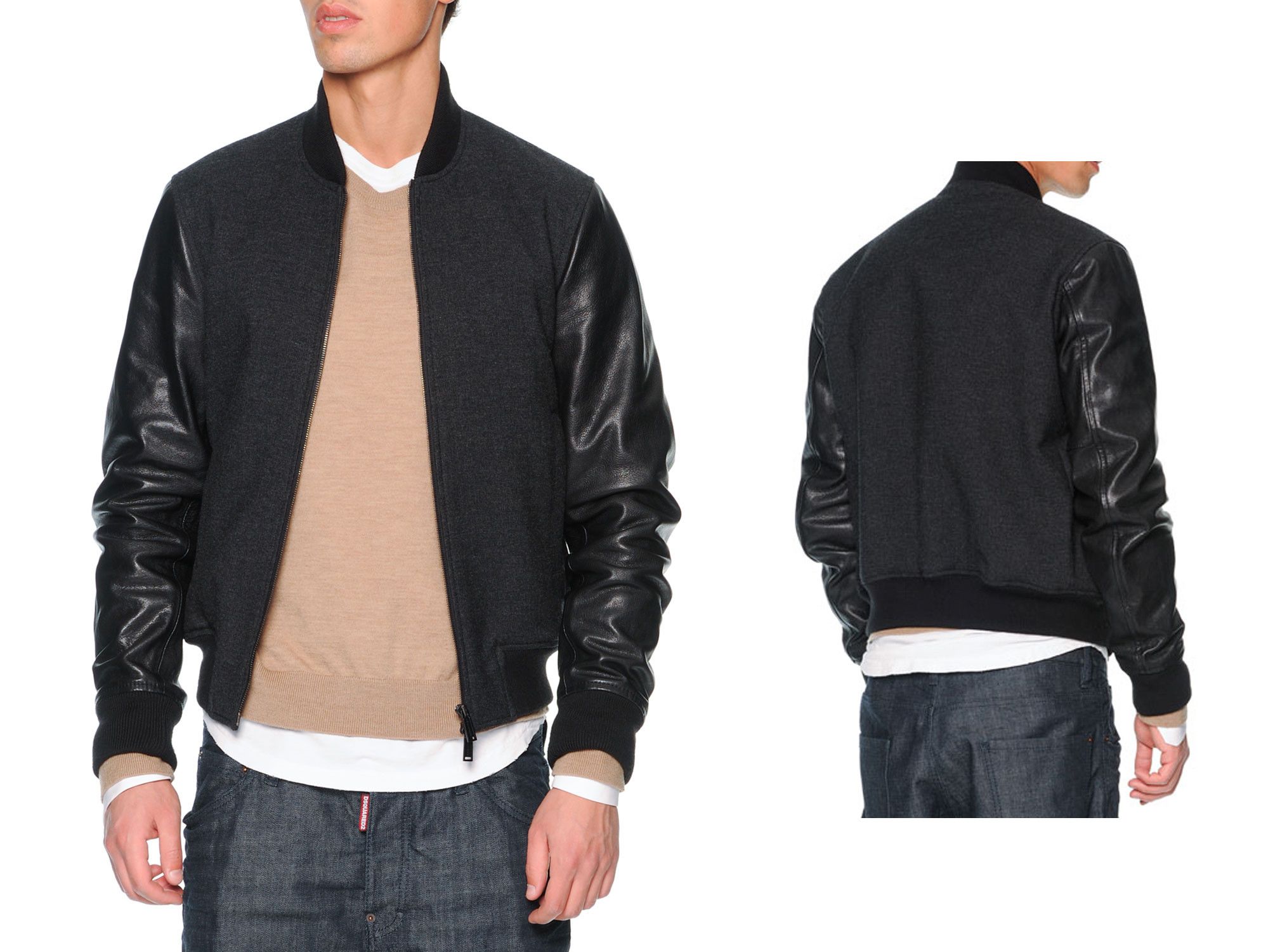 Dsquared2 Dsquared2 Leather Sleeve Wool Letterman Varsity Jacket 52 Size US L / EU 52-54 / 3 - 1 Thumbnail