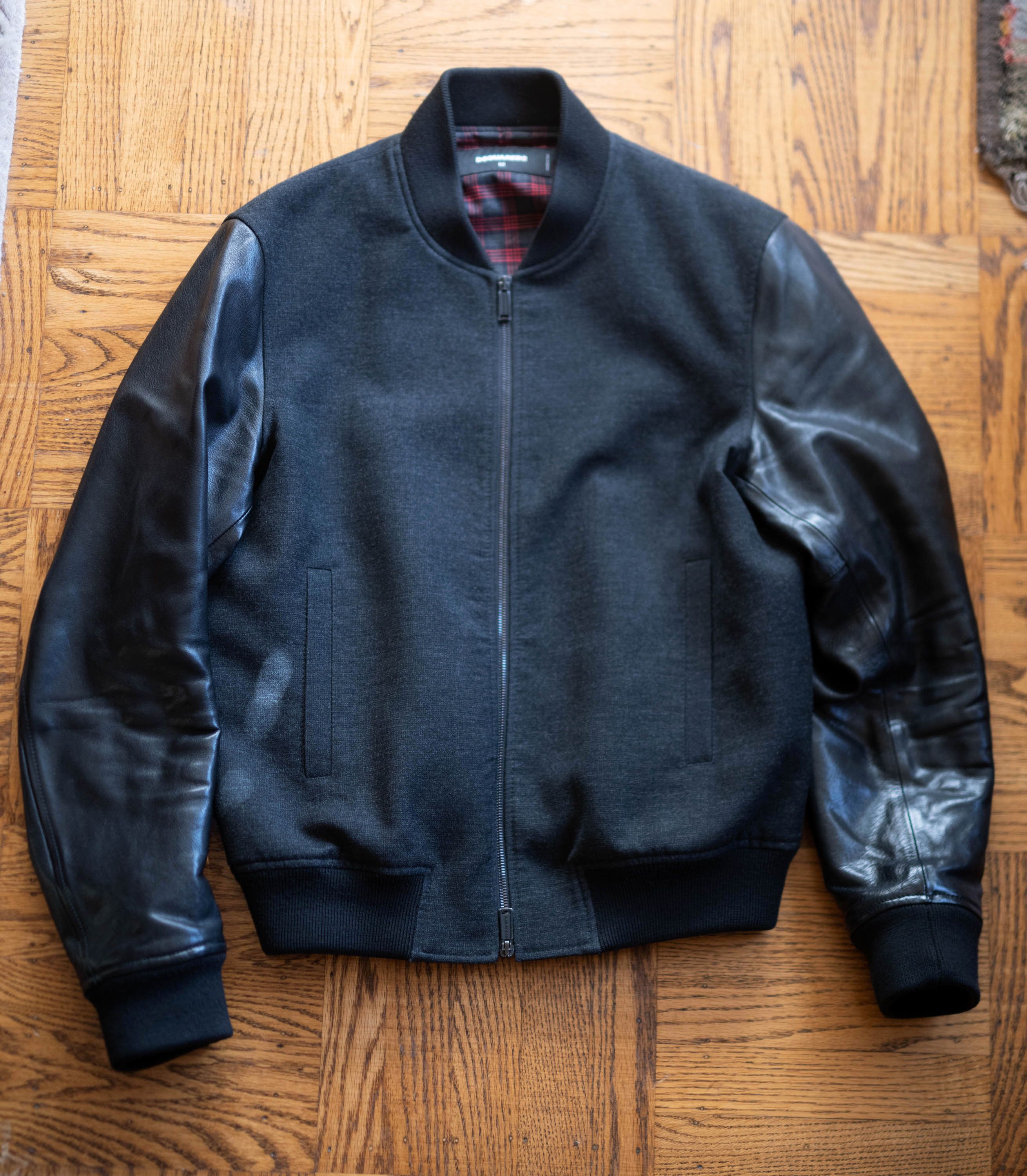 Dsquared2 Dsquared2 Leather Sleeve Wool Letterman Varsity Jacket 52 Size US L / EU 52-54 / 3 - 4 Thumbnail