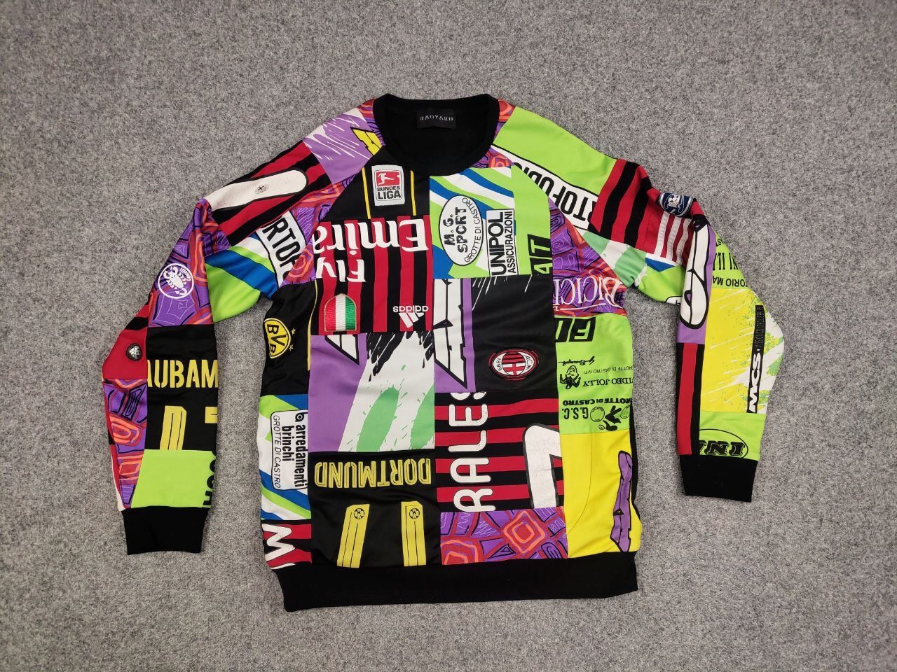 Handmade Rare Ragyard Handmade Aut football patchwork Sweatshirt Size US L / EU 52-54 / 3 - 14 Thumbnail