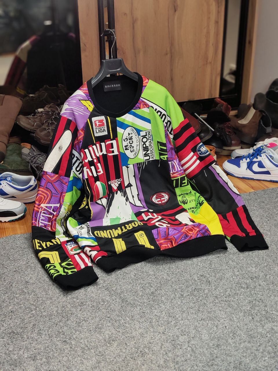 Handmade Rare Ragyard Handmade Aut football patchwork Sweatshirt Size US L / EU 52-54 / 3 - 22 Thumbnail
