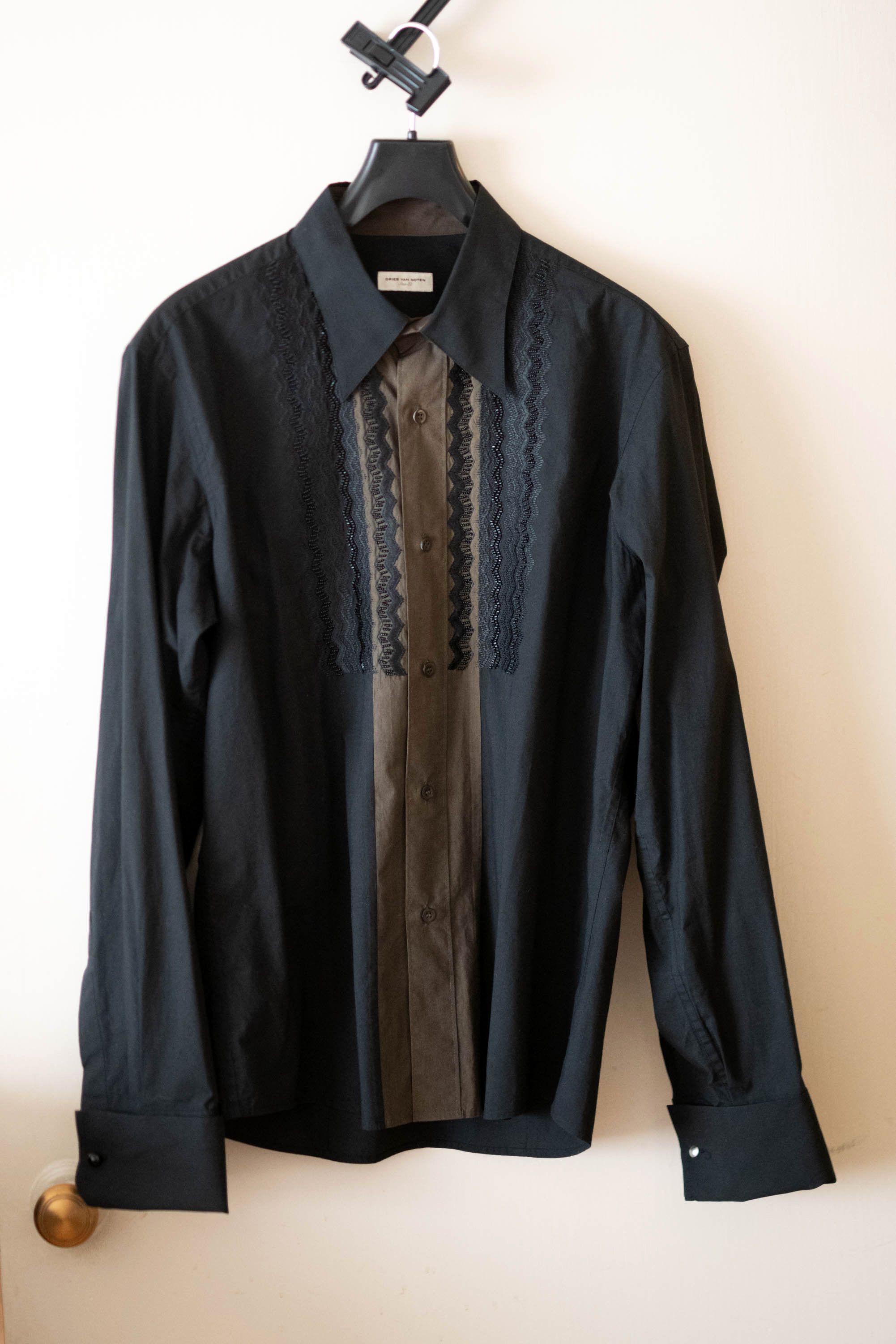 Dries Van Noten RARE SS04 Hand Beaded Embroidered Guayabera style Shirt 52 Size US L / EU 52-54 / 3 - 3 Thumbnail