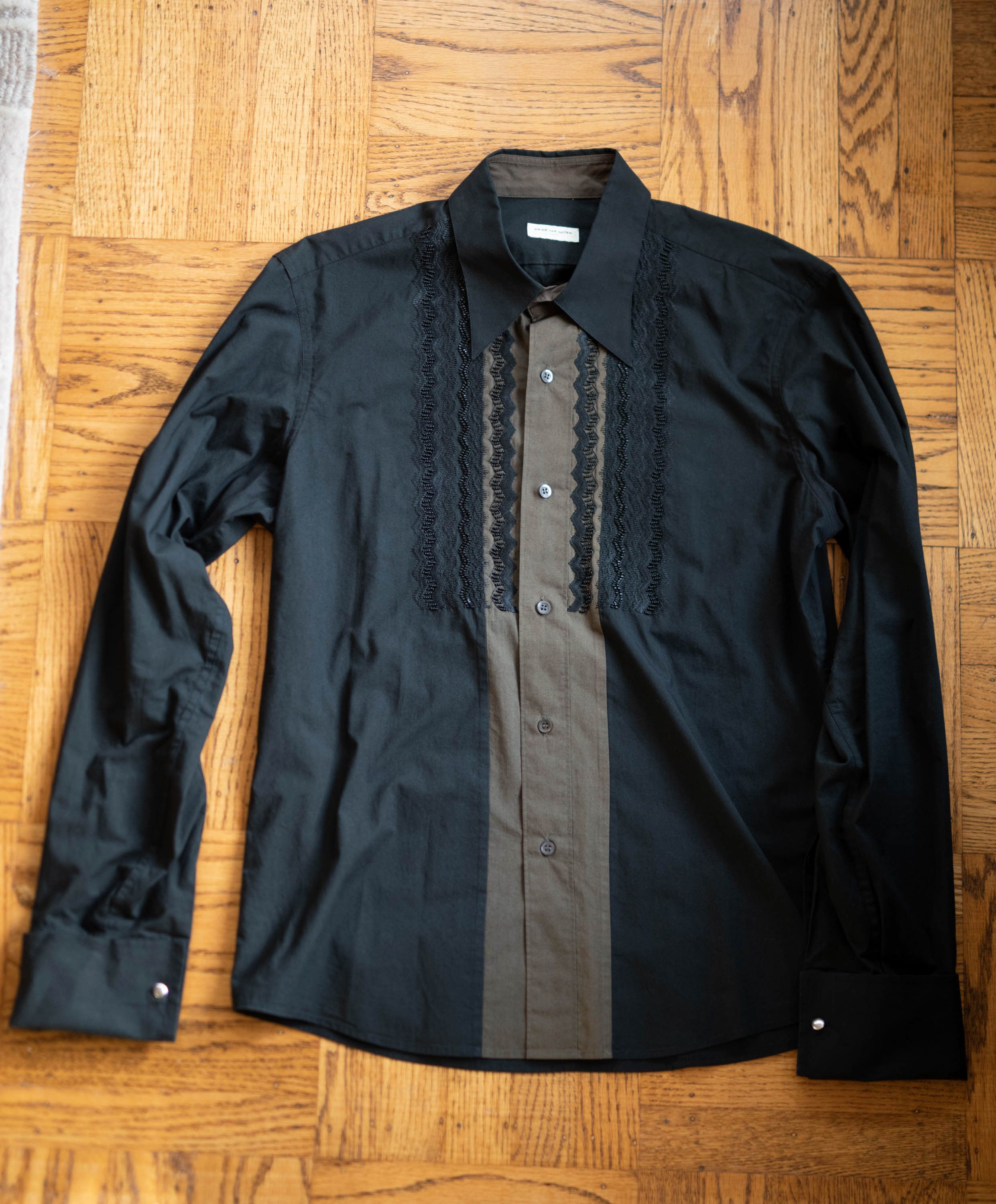 Dries Van Noten RARE SS04 Hand Beaded Embroidered Guayabera style Shirt 52 Size US L / EU 52-54 / 3 - 2 Thumbnail