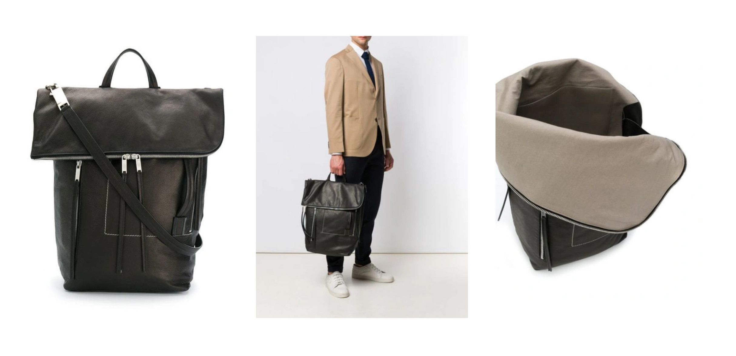 Rick Owens Rick Owens 'Babel' Calf Leather Messenger Duffle Bag SS19 Size ONE SIZE - 12 Thumbnail