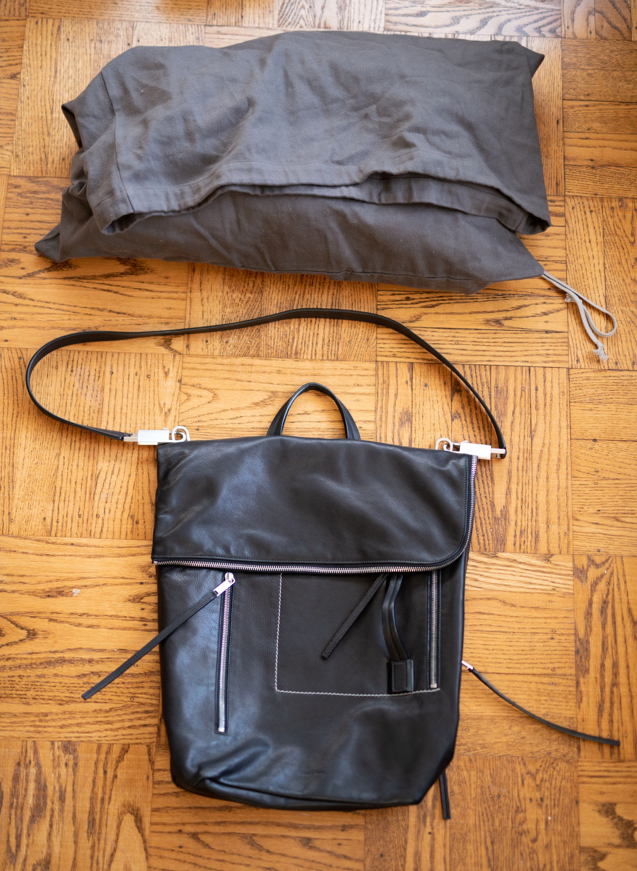Rick Owens Rick Owens 'Babel' Calf Leather Messenger Duffle Bag SS19 Size ONE SIZE - 4 Thumbnail