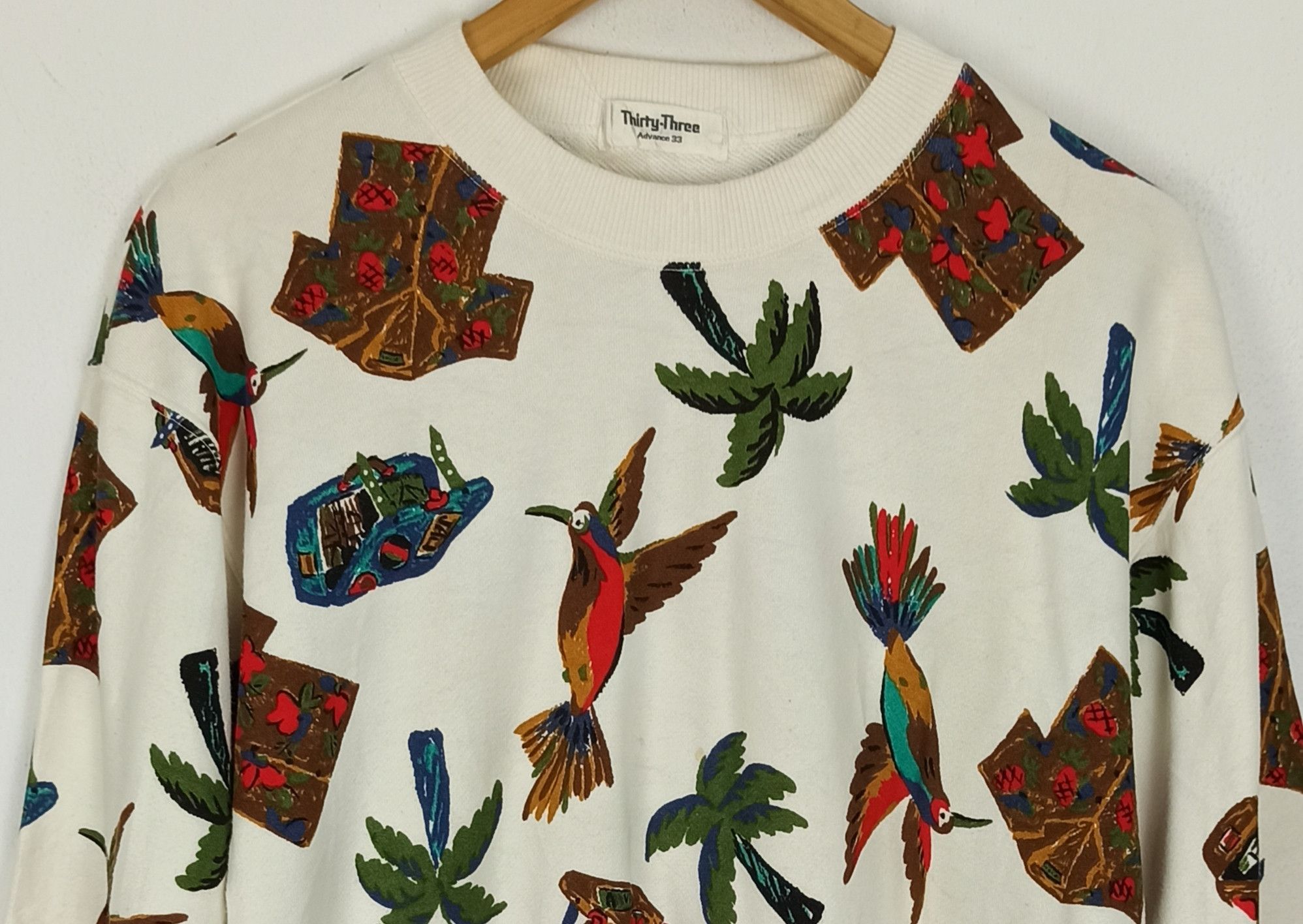 Japanese Brand Animal Bird Full Print Sweatshirt Crewneck by Thirty Three Size US S / EU 44-46 / 1 - 2 Thumbnail