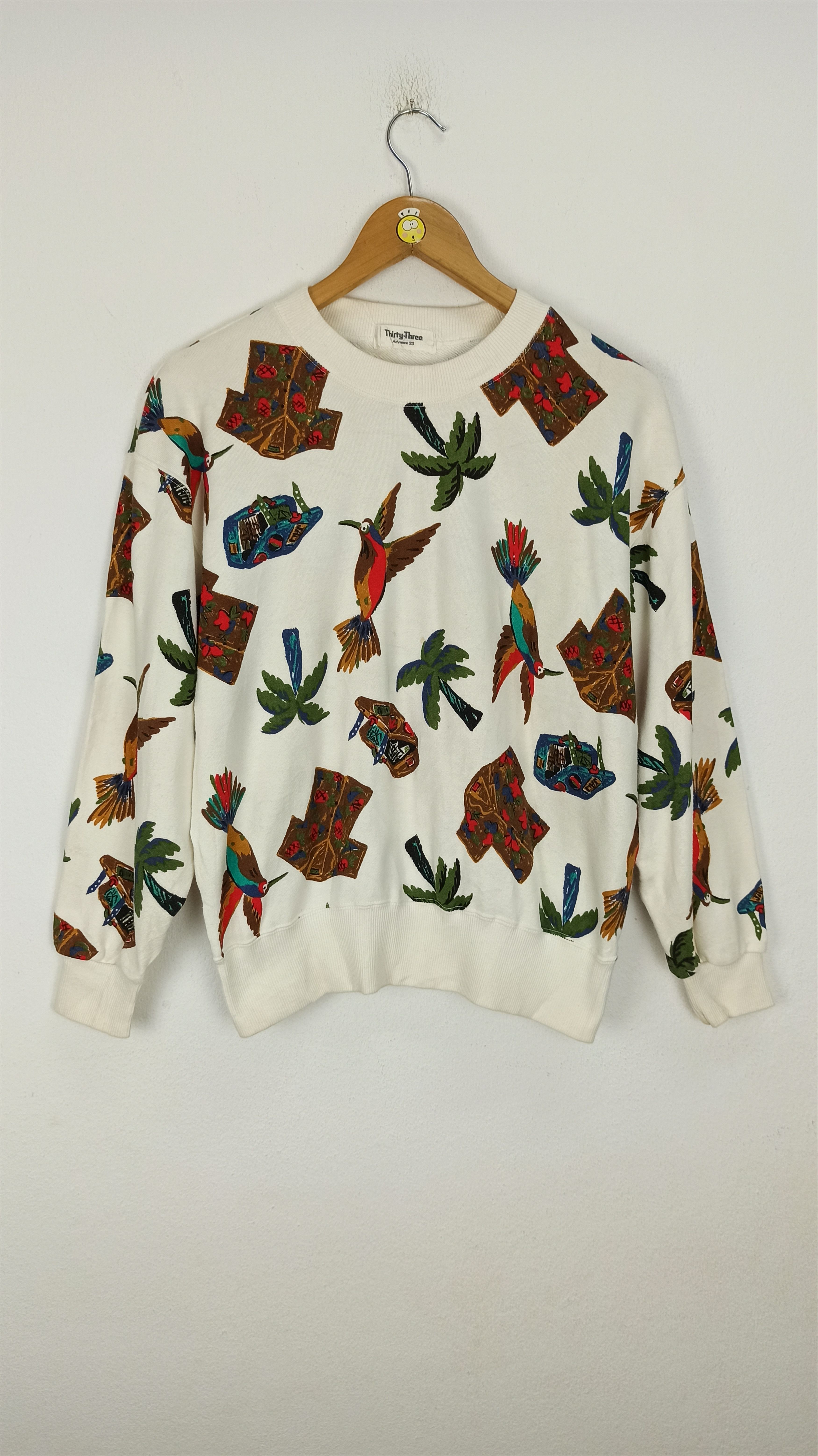 Japanese Brand Animal Bird Full Print Sweatshirt Crewneck by Thirty Three Size US S / EU 44-46 / 1 - 1 Thumbnail