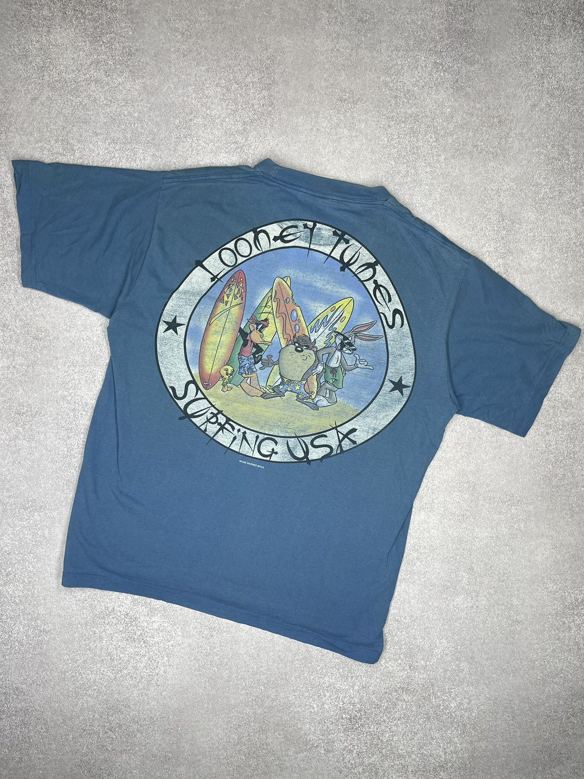Vintage Looney Tunes Surfing USA 1998 T Shirt Warner Bros