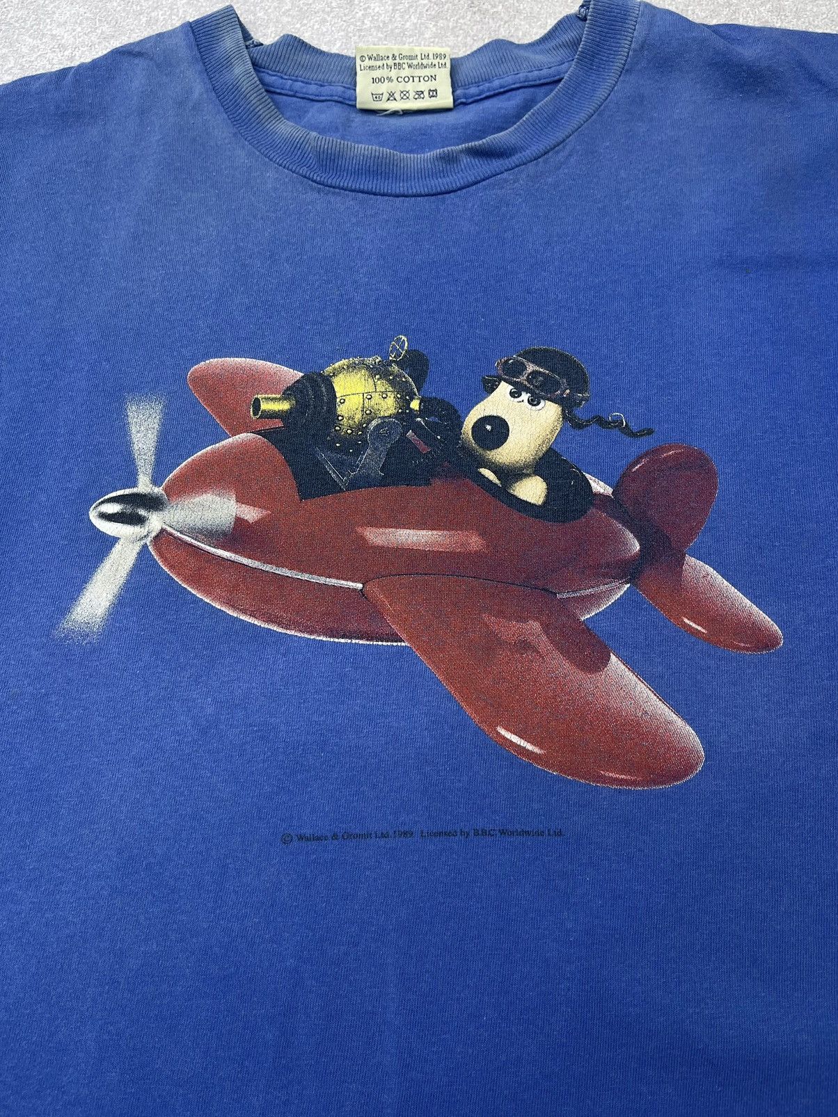 Vintage Rare Vintage Aardman Wallace & Gromit 1989 TShirt Big Print Size US XL / EU 56 / 4 - 3 Thumbnail