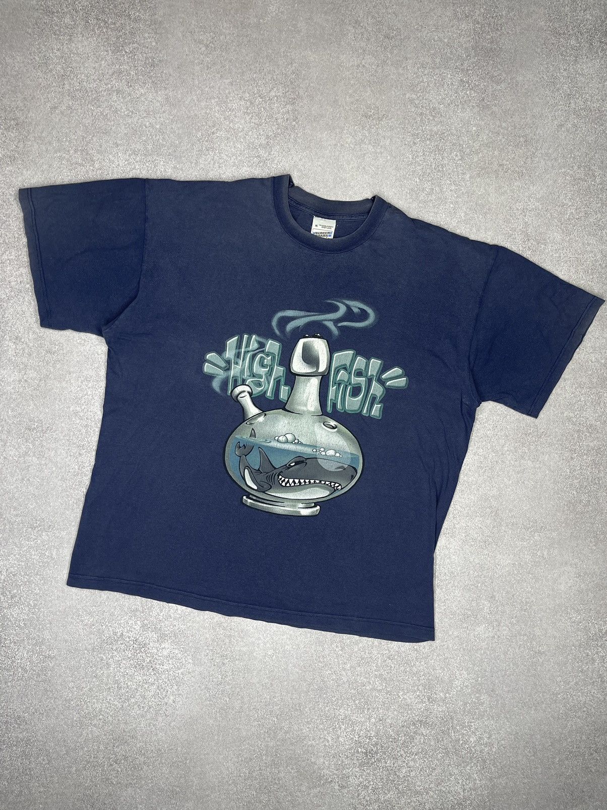 Vintage Vintage High Fish T Shirt Y2K Size US XL / EU 56 / 4 - 1 Thumbnail