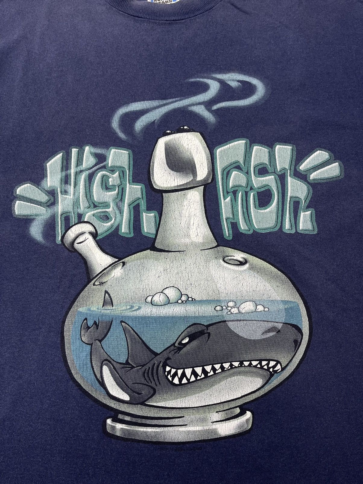 Vintage Vintage High Fish T Shirt Y2K Size US XL / EU 56 / 4 - 3 Thumbnail