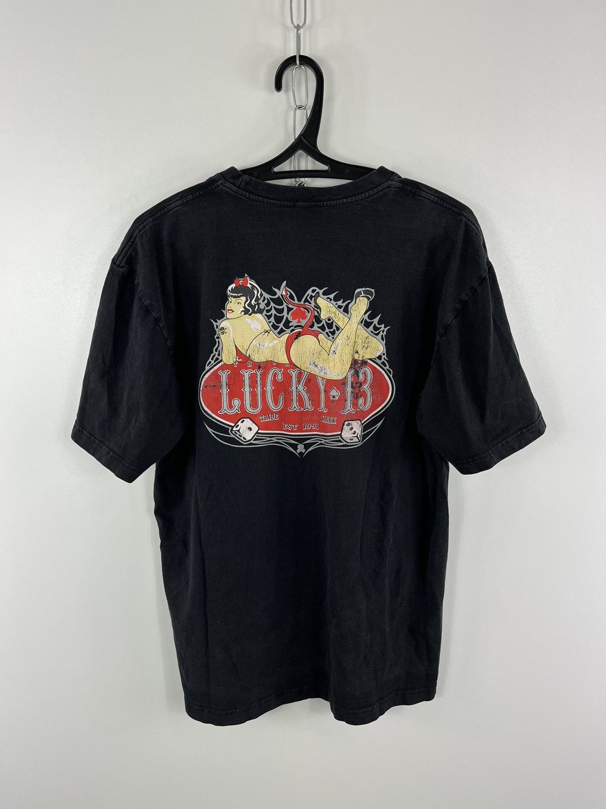 Lucky Brand × Vintage Lucky13 Vintage T-Shirt Hot Woman’s Devil Logo Size L Size US L / EU 52-54 / 3 - 1 Thumbnail