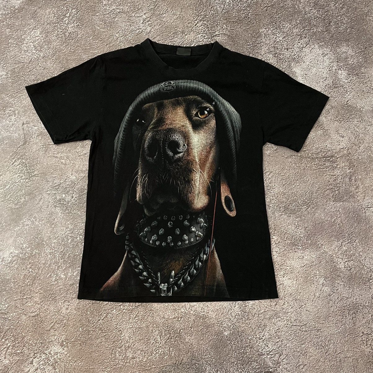 Vintage Vintage 90s Graphic Tee Dog Face Punk Horror Streetwear M Size US M / EU 48-50 / 2 - 2 Thumbnail