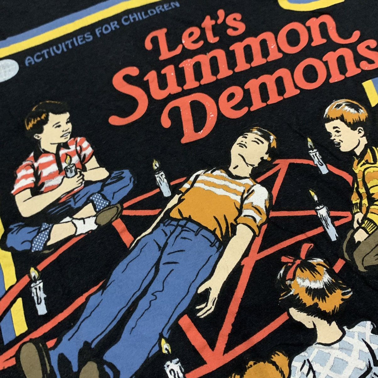 Vintage Vintage 90s Summon Demons Graphic Tee Y2K Humor Skate Boxy M Size US M / EU 48-50 / 2 - 5 Thumbnail