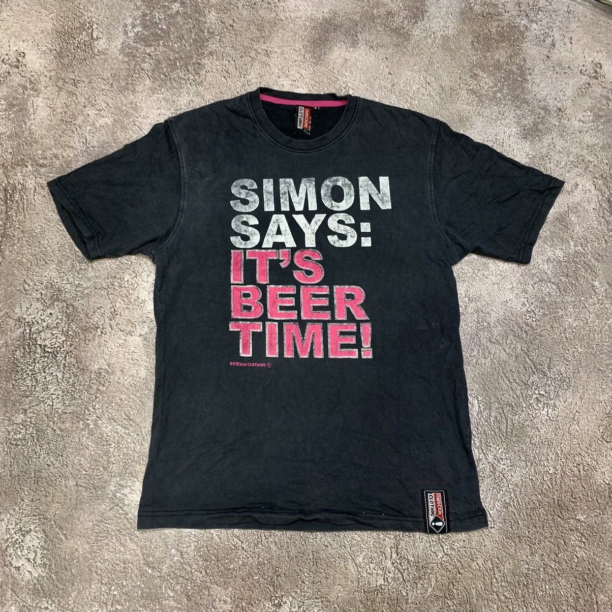 Vintage Vintage 90s Graphic Tee Simon Says Beer Humor Skate Slim L Size US L / EU 52-54 / 3 - 1 Thumbnail