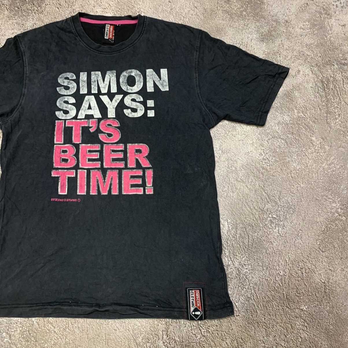 Vintage Vintage 90s Graphic Tee Simon Says Beer Humor Skate Slim L Size US L / EU 52-54 / 3 - 3 Thumbnail