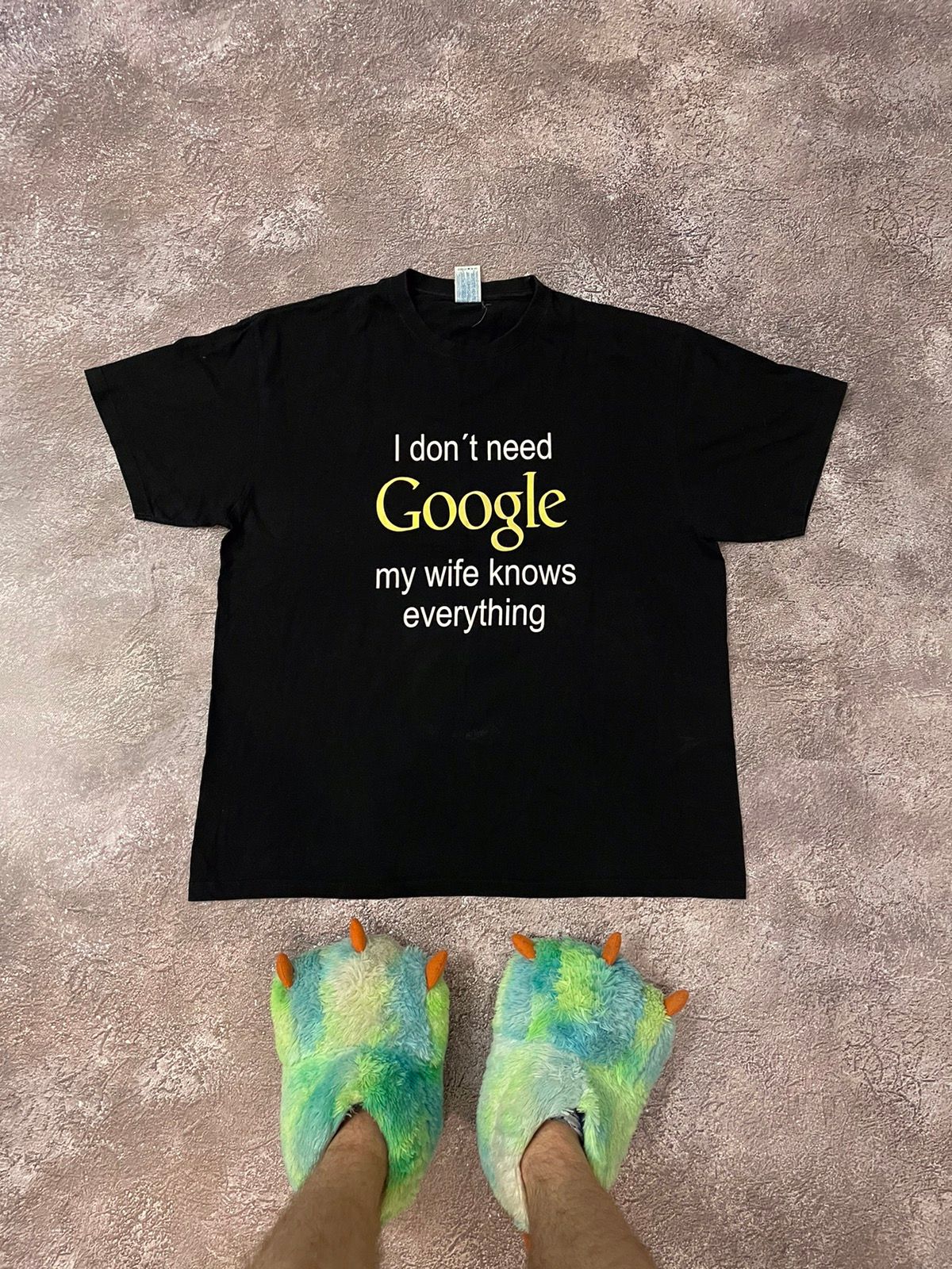 Vintage VINTAGE 90S HUMOR TEE “ I DONT NEED GOOGLE WIFE “ BUYMYSTUFF Size US XL / EU 56 / 4 - 1 Preview