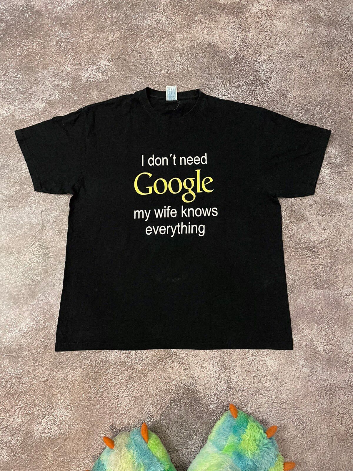 Vintage VINTAGE 90S HUMOR TEE “ I DONT NEED GOOGLE WIFE “ BUYMYSTUFF Size US XL / EU 56 / 4 - 2 Preview