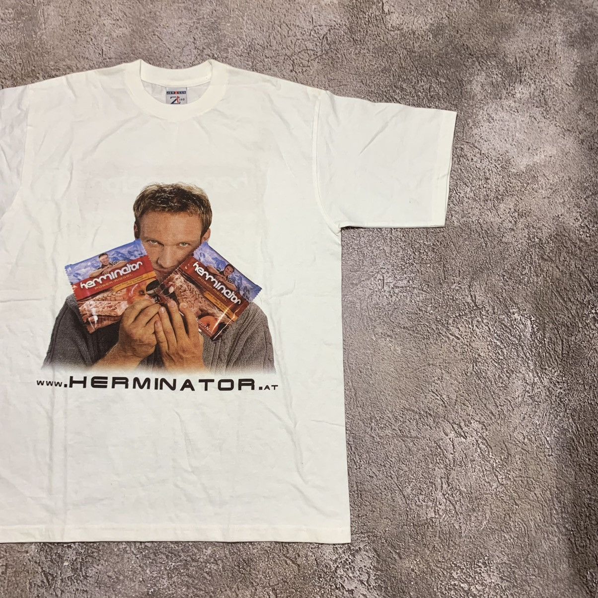 Vintage Vintage 90s Herminator Graphic Tee Sun Faded Humor Streetwea Size US L / EU 52-54 / 3 - 2 Thumbnail