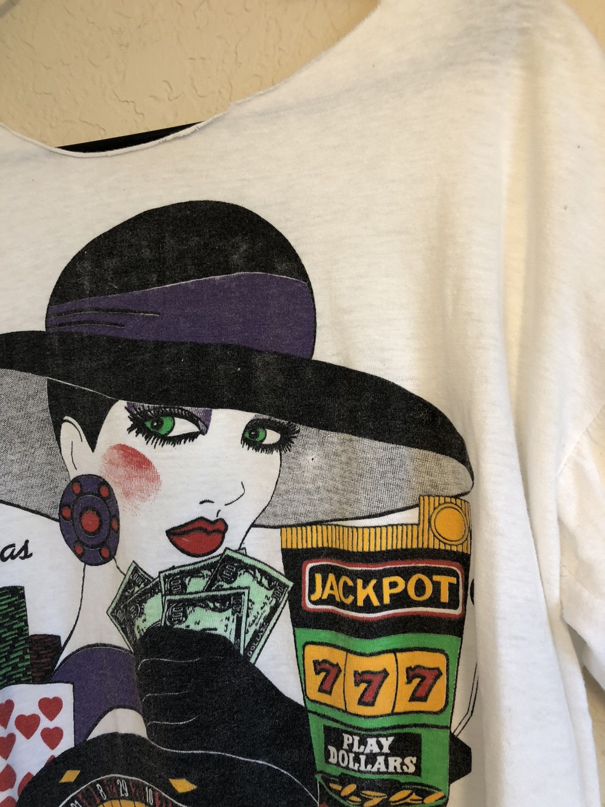 Vintage Thrashed Las Vegas Distressed Woman Casino Tee Size US L / EU 52-54 / 3 - 6 Thumbnail