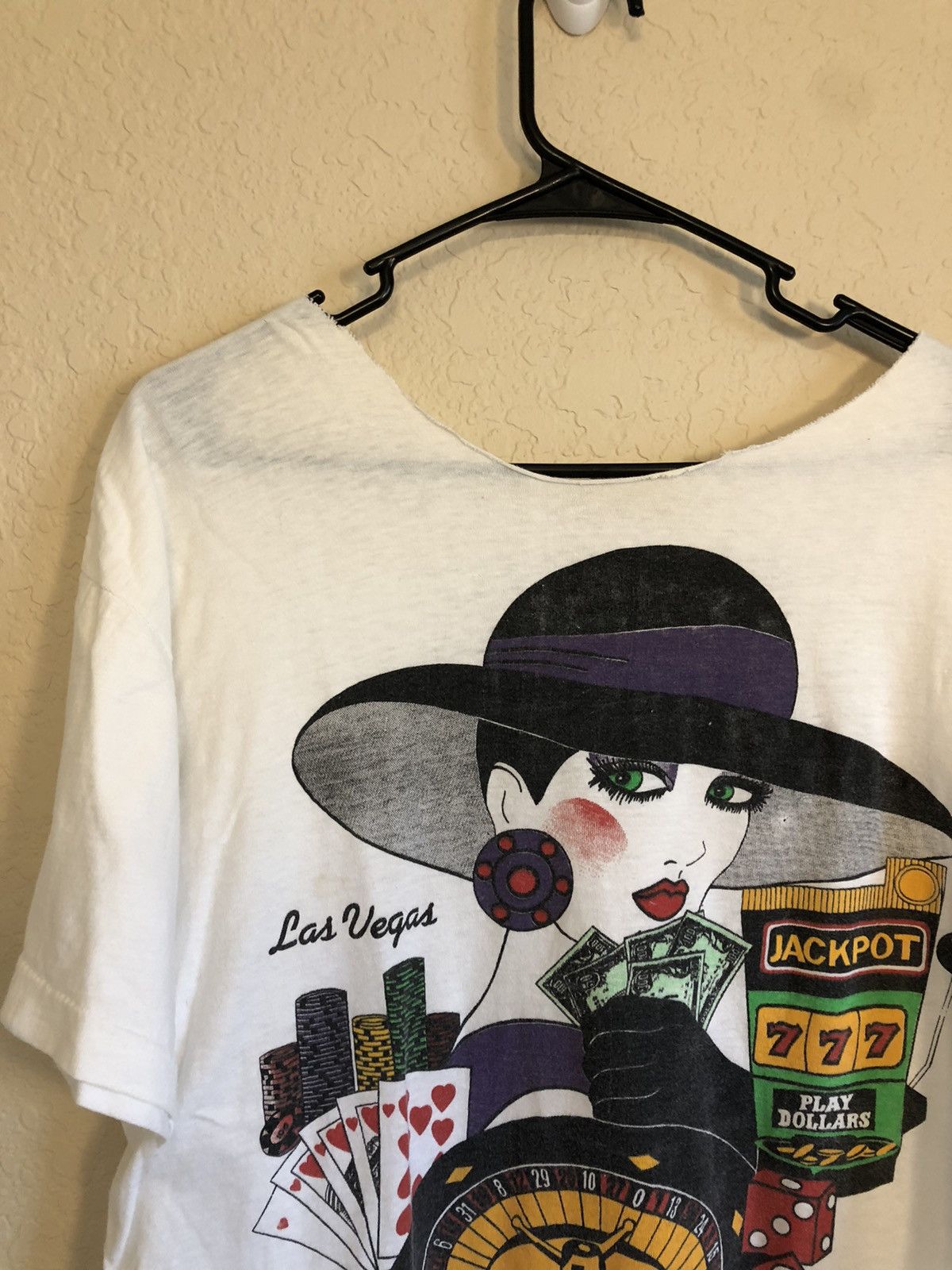 Vintage Thrashed Las Vegas Distressed Woman Casino Tee Size US L / EU 52-54 / 3 - 3 Thumbnail