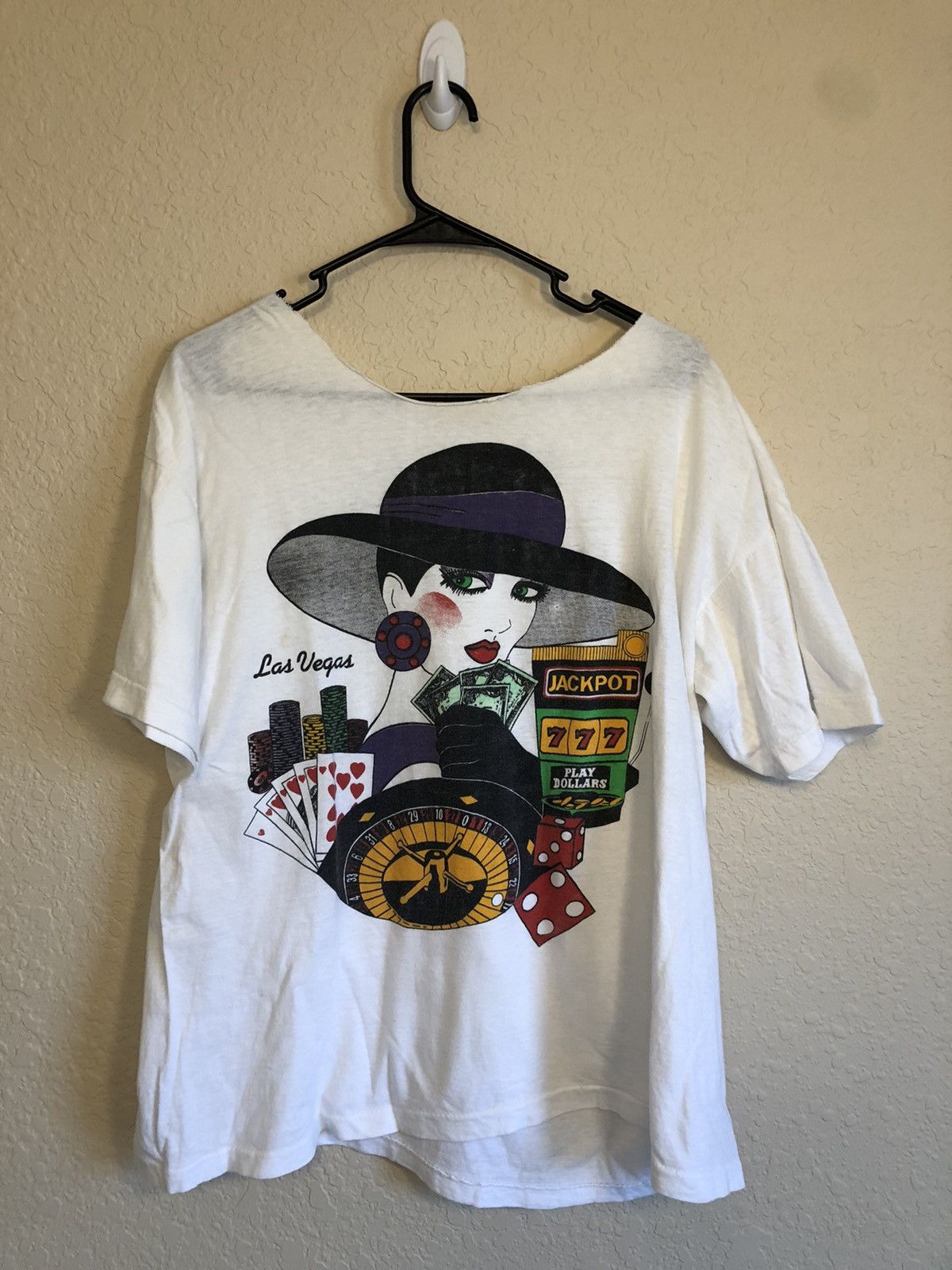 Vintage Thrashed Las Vegas Distressed Woman Casino Tee Size US L / EU 52-54 / 3 - 2 Thumbnail