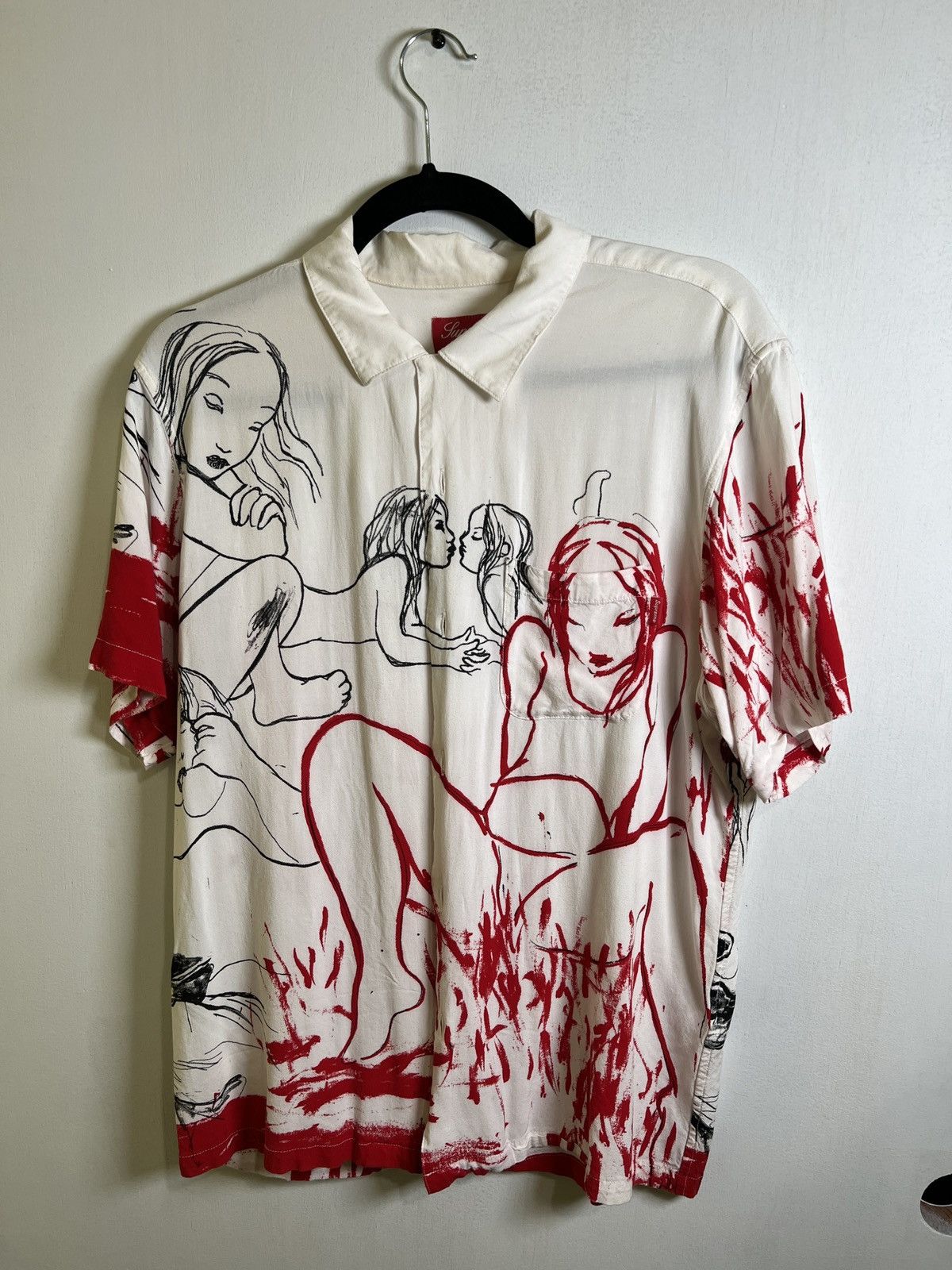 Supreme Rita Ackermann S/S Rayon Shirt | Grailed