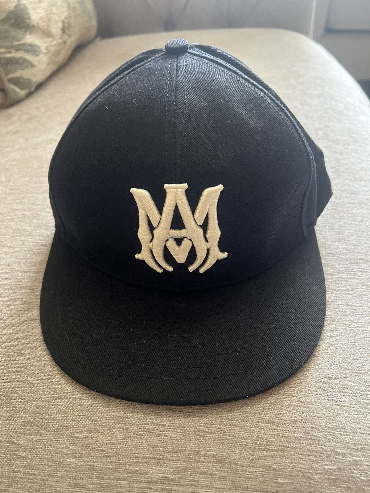 image of Amiri Ma Logo Fitted Hat in Black, Men's (Size 32)