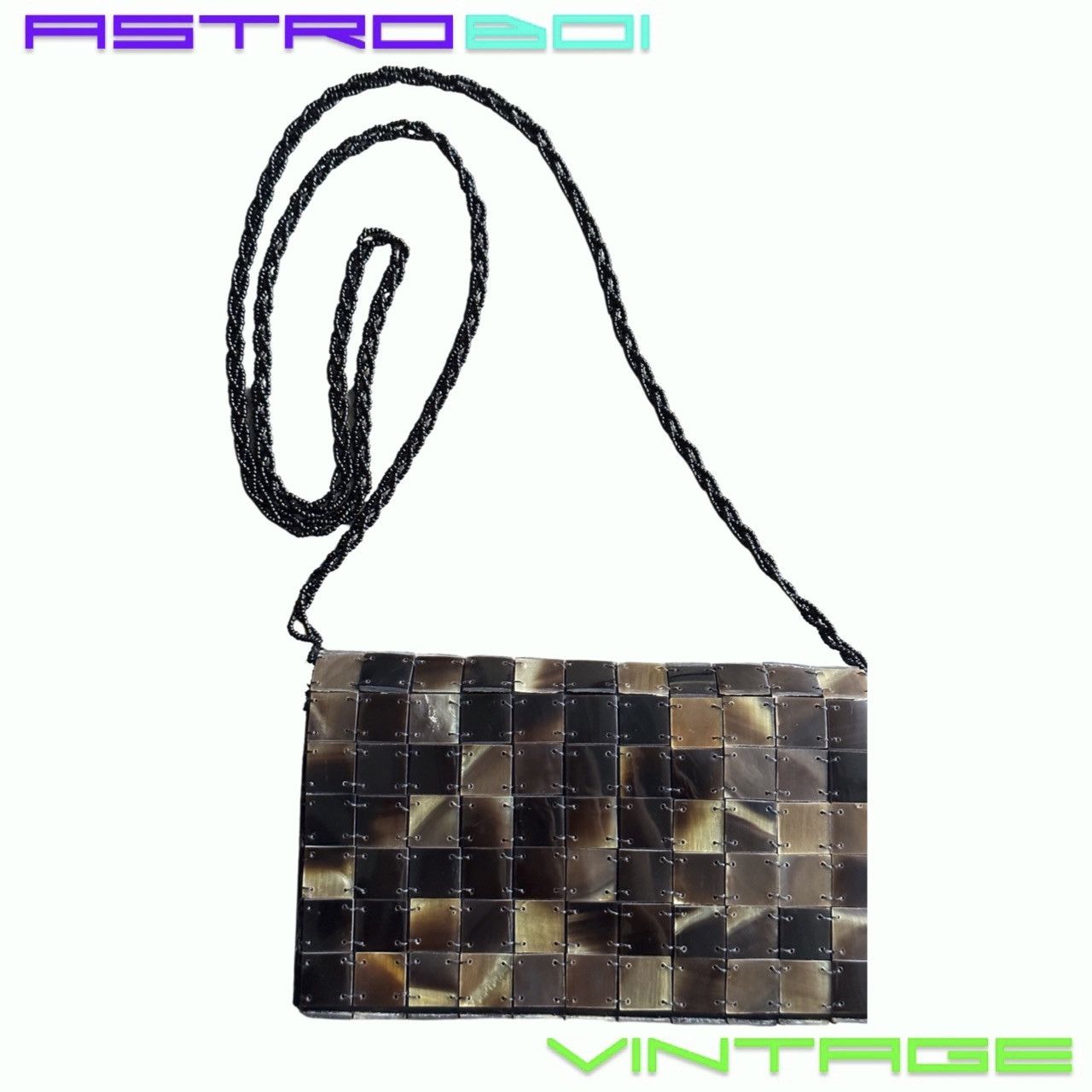 Vintage BROWN TORTOISE SHELL EVENING BEADED SHOULDER BAG Size ONE SIZE - 1 Thumbnail