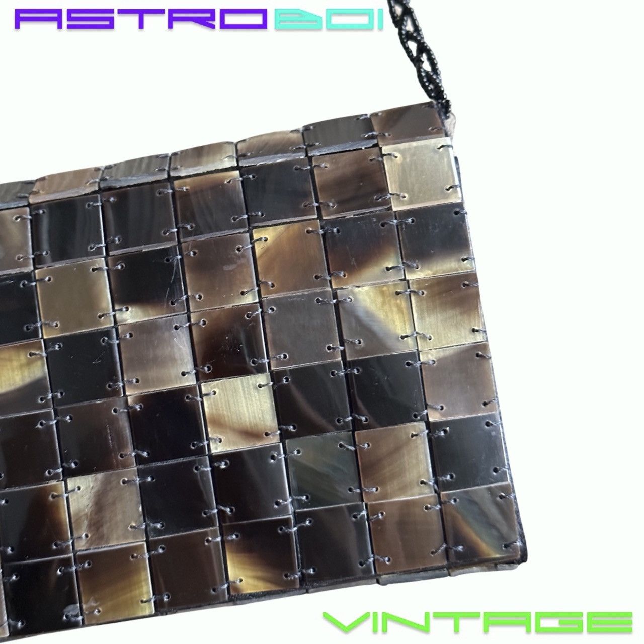 Vintage BROWN TORTOISE SHELL EVENING BEADED SHOULDER BAG Size ONE SIZE - 2 Thumbnail