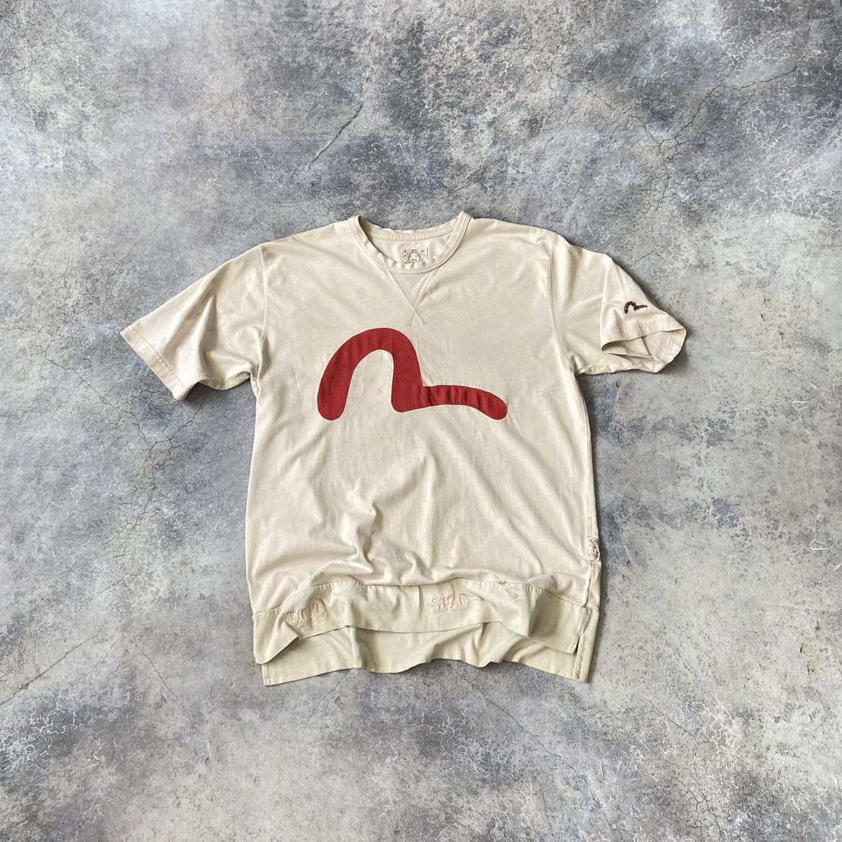 VINTAGE THRASHED EVISU SEAGULL LOT BIG LOGO T-SHIRT TEE