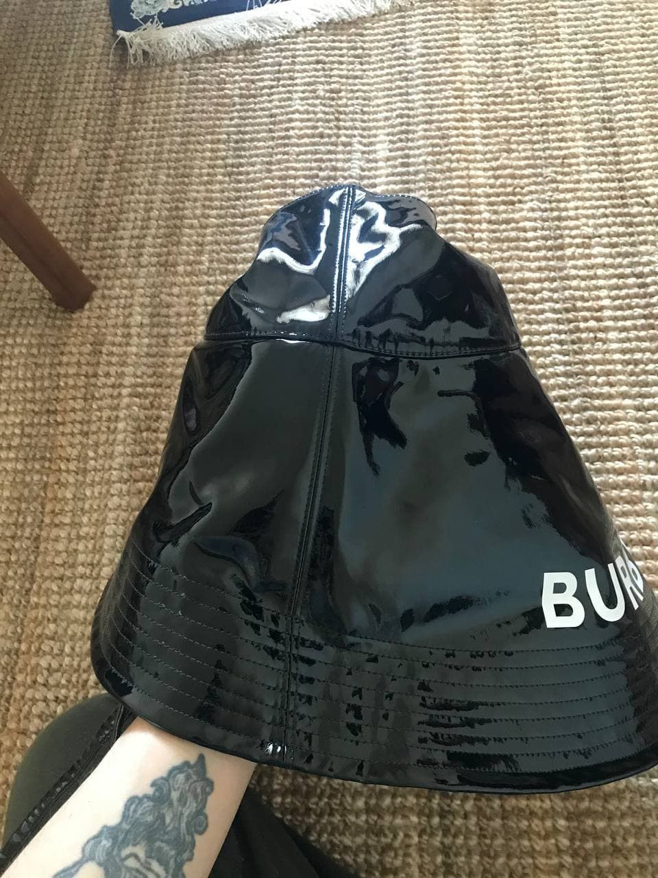 Burberry Burberry Vinyl Rain Hat from SS19 by Ricardo Tisci (0148) Size ONE SIZE - 11 Thumbnail