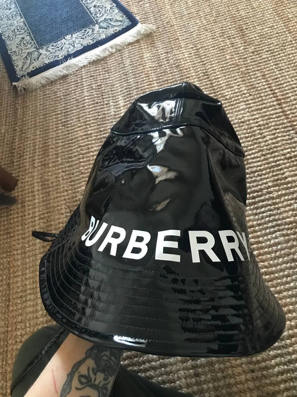 Burberry Burberry Vinyl Rain Hat from SS19 by Ricardo Tisci (0148) Size ONE SIZE - 10 Thumbnail