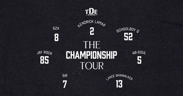 Kendrick Lamar 2018 TDE The Championship Tour “Kendrick Lamar” Tee Size US M / EU 48-50 / 2 - 7 Thumbnail