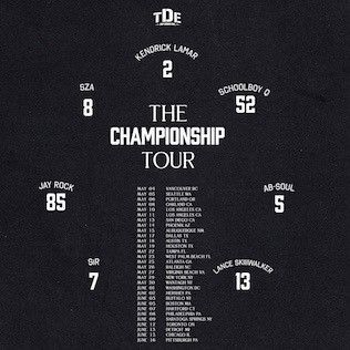 Kendrick Lamar 2018 TDE The Championship Tour “Kendrick Lamar” Tee Size US M / EU 48-50 / 2 - 9 Thumbnail