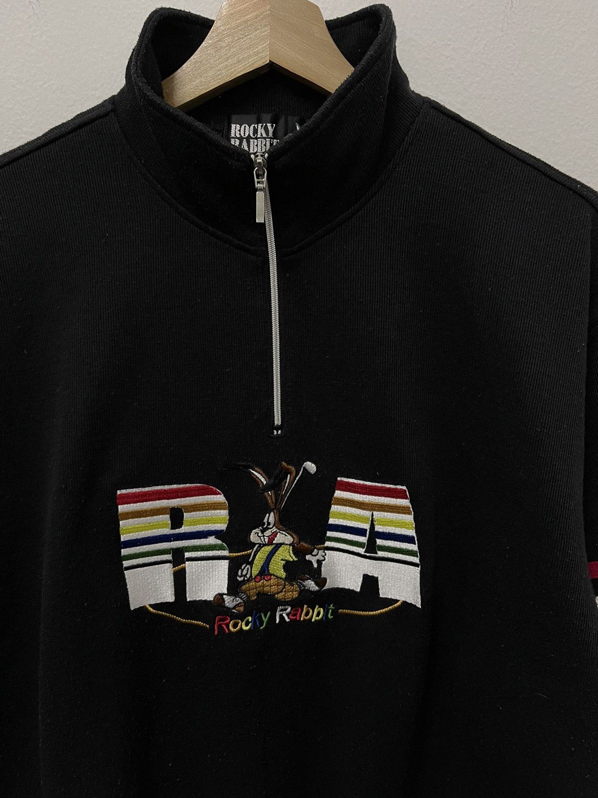 Japanese Brand × Vintage Vintage Rocky Rabbit Big Logo Rainbow Half Zip Sweatshirt Size US M / EU 48-50 / 2 - 3 Thumbnail