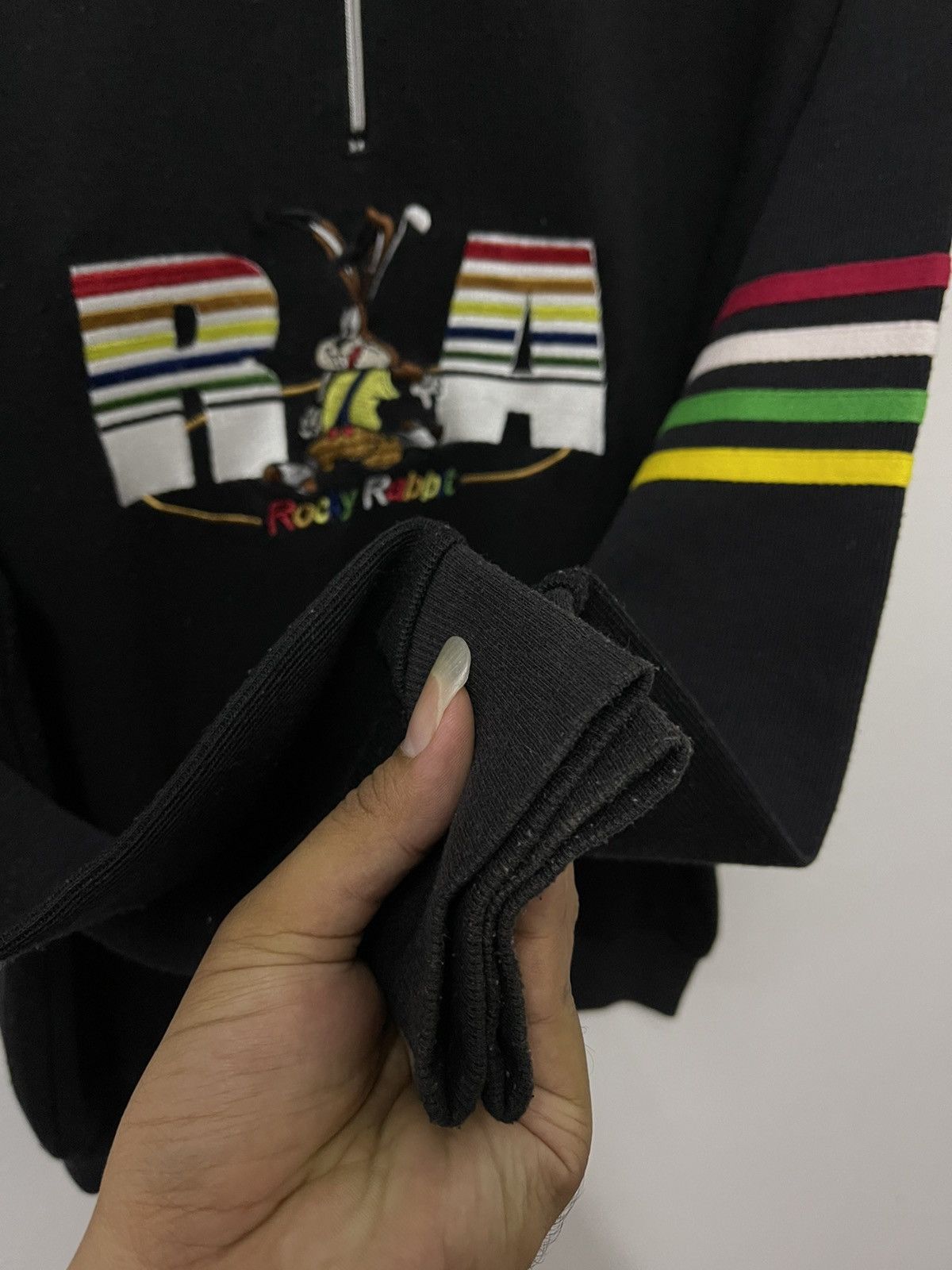 Japanese Brand × Vintage Vintage Rocky Rabbit Big Logo Rainbow Half Zip Sweatshirt Size US M / EU 48-50 / 2 - 4 Thumbnail